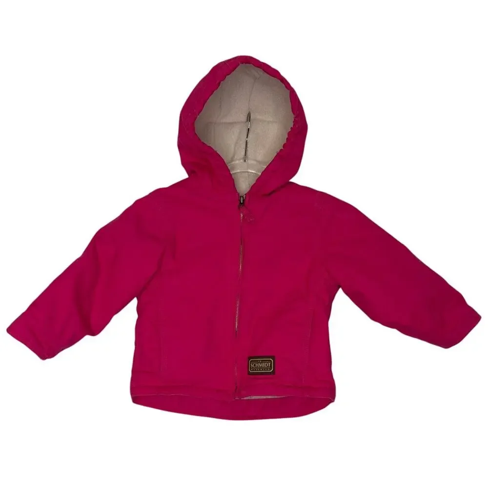 1980s–1990s C.L. Schmidt 3T Pink Sherpa Lined Cotton Jacket